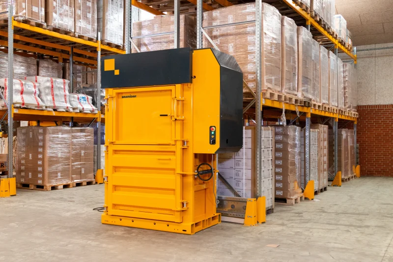 Baler in warehouse